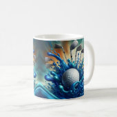 Golf Blue Water Splash Kaffeetasse (VorderseiteRechts)
