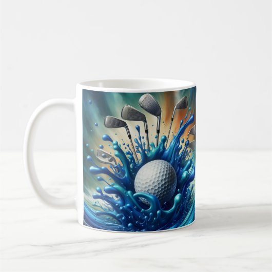 Golf Blue Water Splash Kaffeetasse (Links)