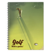 Golf "Book a game" Vintage Poster Notizblock (Vorderseite)
