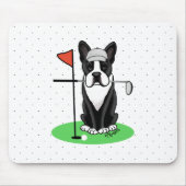 Golf Boston Terrier Dog (schwarz) Niedlich Mousepad (Vorne)