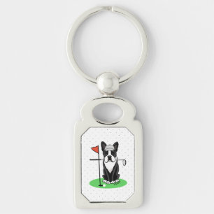 Golf Boston Terrier Dog (schwarz) Niedlich Schlüsselanhänger