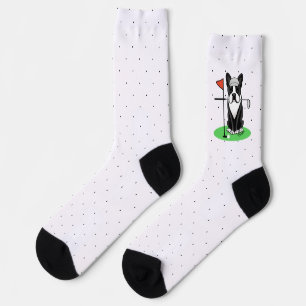 Golf Boston Terrier Dog (schwarz) Niedlich Socken