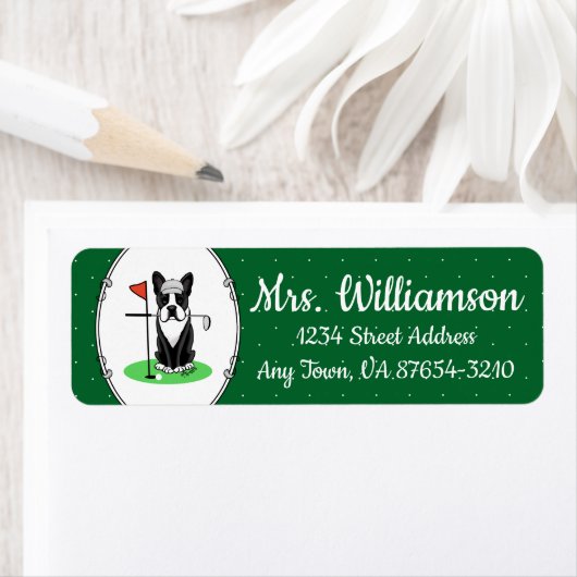 Golf Boston Terrier (schwarzer) Niedlicher Hund (Insitu)