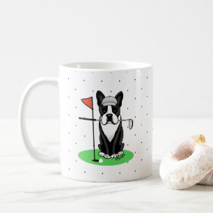Golf Boston Terrier (schwarzer) Niedlicher Hund Kaffeetasse