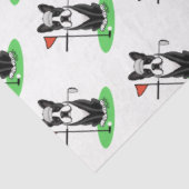 Golf Boston Terrier (schwarzer) Niedlicher Hund Seidenpapier (Ausschnitt)