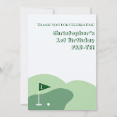 Golf Boy 1. Geburtstag Dankeskarte (Vorderseite)