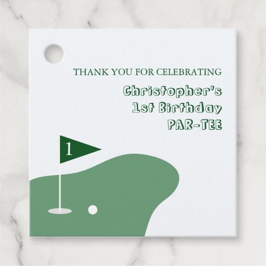Golf Boy 1. Geburtstag Geschenkanhänger (Vorderseite)