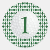 Golf Boy 1. Geburtstag Runder Aufkleber (Vorderseite)