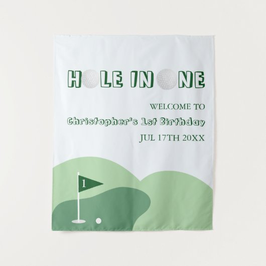Golf Boy 1. Geburtstag Wandteppich (Vorderseite)