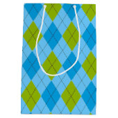 Golf Boy Birthday Party Raute Mittlere Geschenktüte (Rückseite)