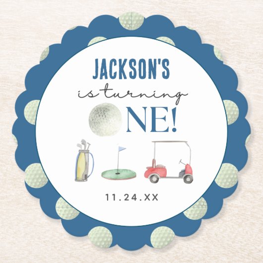 Golf Boy Birthday Untersetzer (Vorderseite)