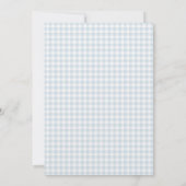 Golf Boy Geburtstag Blau Gingham Einladung (Rückseite)
