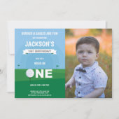 Golf Boy Geburtstag Einladungen mit Foto (Vorderseite)