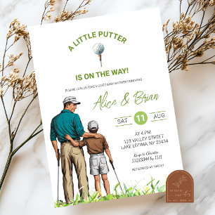 Golf Boy Little Putter ist auf dem Weg Baby Dusche Einladung