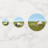 Golf Braun und Bräutigam mit Golf Ball Tee Hochzei Konfetti (Vorderseiten)