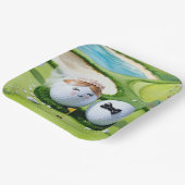 Golf Braun und Bräutigam mit Golf Ball tee Wedding Pappteller (Gewinkelt)