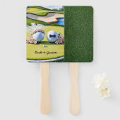 Golf Braut und Bräutigam Hochzeit auf Grün Fächer (Vorne und Hinten)