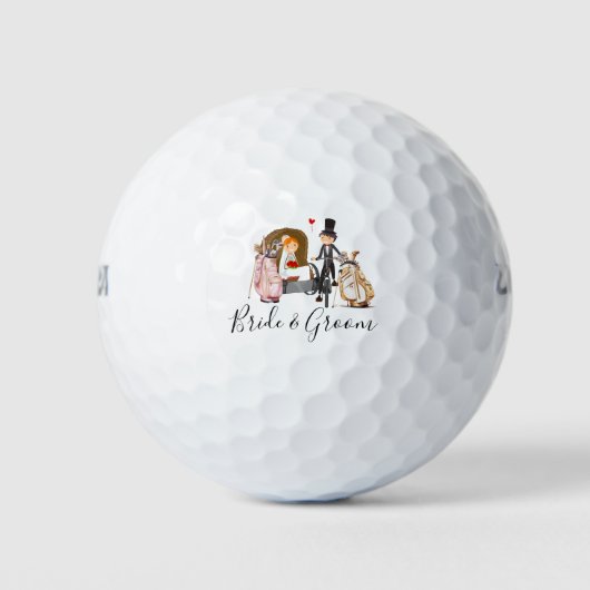 Golf Braut und Groom Wedding Golfball (Vorderseite)