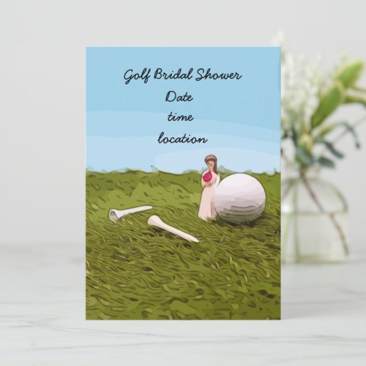 Golf Brautparty Einladung (Stehend Vorderseite)