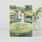 GOLF BRAUTPARTY für Cat Lover Golfer Einladung (Stehend Vorderseite)