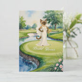 GOLF BRAUTPARTY für Cat Lover Golfer Einladung (Stehend Vorderseite)