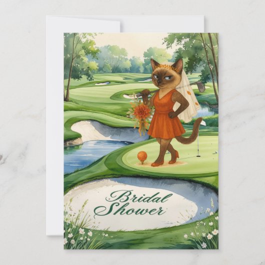 GOLF BRAUTPARTY für Cat Lover Golfer Einladung (Vorderseite)