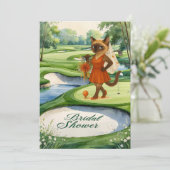 GOLF BRAUTPARTY für Cat Lover Golfer Einladung (Stehend Vorderseite)