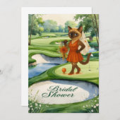 GOLF BRAUTPARTY für Cat Lover Golfer Einladung (Vorne/Hinten)