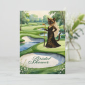GOLF BRAUTPARTY für Cat Lover Golfer Einladung (Stehend Vorderseite)