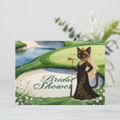 GOLF BRAUTPARTY für Cat Lover Golfer Einladung (Stehend Vorderseite)