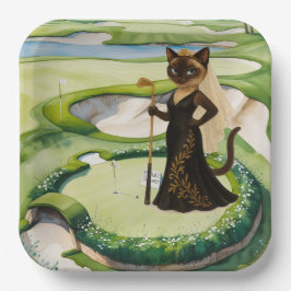 GOLF BRAUTPARTY für Cat Lover Golfer Pappteller