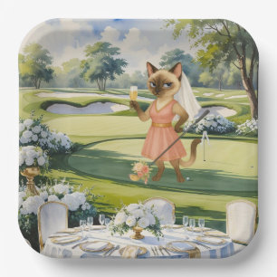 GOLF BRAUTPARTY für Cat Lover Golfer Pappteller