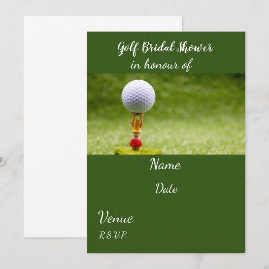 Golf Brautparty mit Golfball Einladung (Vorne/Hinten)