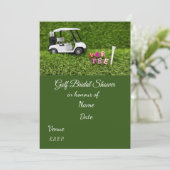 Golf Brautparty mit Golfball Save the Date Einladung (Stehend Vorderseite)