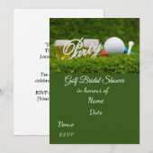 Golf Brautparty mit Golfball Save the Date Einladung (Vorne/Hinten)