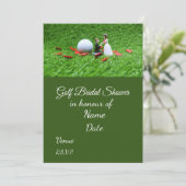 Golf Brautparty mit Golfball Save the Date Einladung (Stehend Vorderseite)