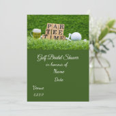 Golf Brautparty mit Golfball Save the Date Einladung (Stehend Vorderseite)