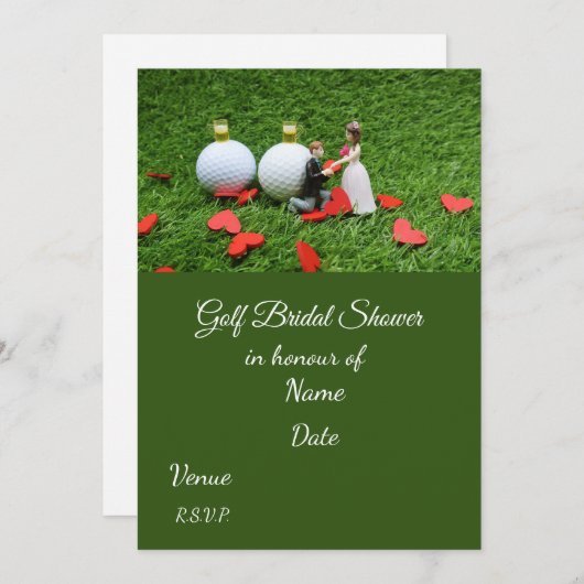 Golf Brautparty mit Golfball Save the Date Einladung (Vorne/Hinten)
