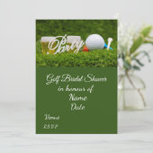 Golf Brautparty mit Golfball Save the Date Einladung (Stehend Vorderseite)