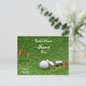 Golf Brautparty mit Golfball und Kosmetik Einladungspostkarte (Stehend Vorderseite)