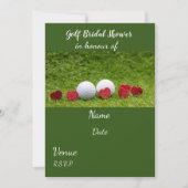 Golf Brautparty mit Golfball und Liebe Herz Einladung (Vorderseite)