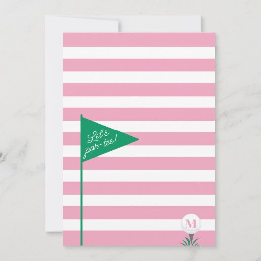 Golf Brautparty Par-tee Einladung (Rückseite)