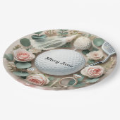 Golf-Brautparty zum Thema Golf Pappteller (Schrägansicht)