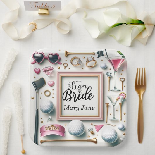 Golf-Brautparty zum Thema Golf Pappteller (Hochzeit)