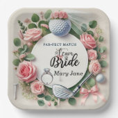 Golf-Brautparty zum Thema Golf Pappteller (Vorderseite)