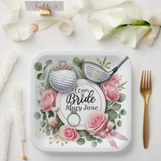 Golf-Brautparty zum Thema Golf Pappteller (Hochzeit)
