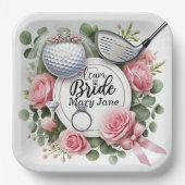 Golf-Brautparty zum Thema Golf Pappteller (Vorderseite)