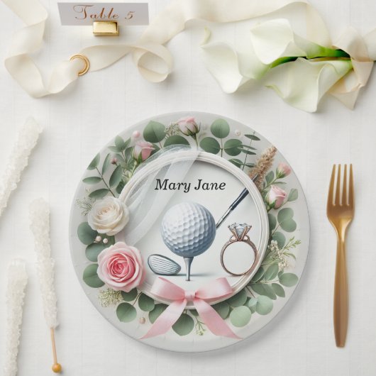 Golf-Brautparty zum Thema Golf Pappteller (Hochzeit)