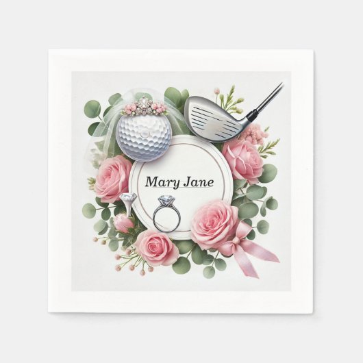 Golf-Brautparty zum Thema Golf Serviette (Vorderseite)