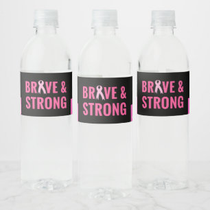 Golf Brave Starker Brustkrebs Bewusstsein rosa Wasserflaschenetikett